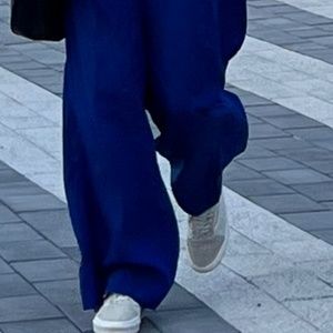 Cos electric blue linen pants